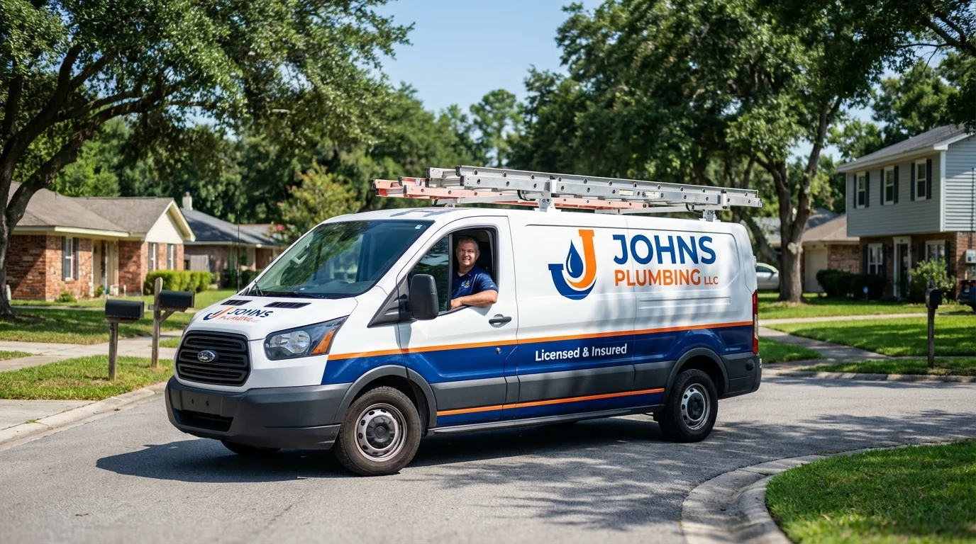 Johns Plumbing LLC service van in Peru, IN